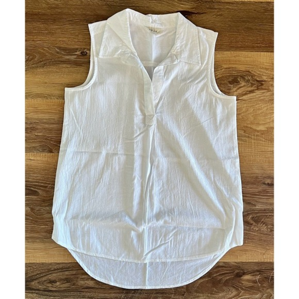 Style & Co Women's Sleeveless Bright White Popover Top Size S‎ EUC